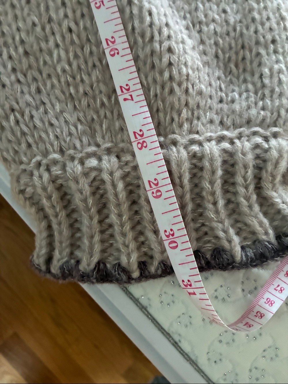 Cozy Taupe Knit Tie-Front Women's Sweater - Picture 6 of 7